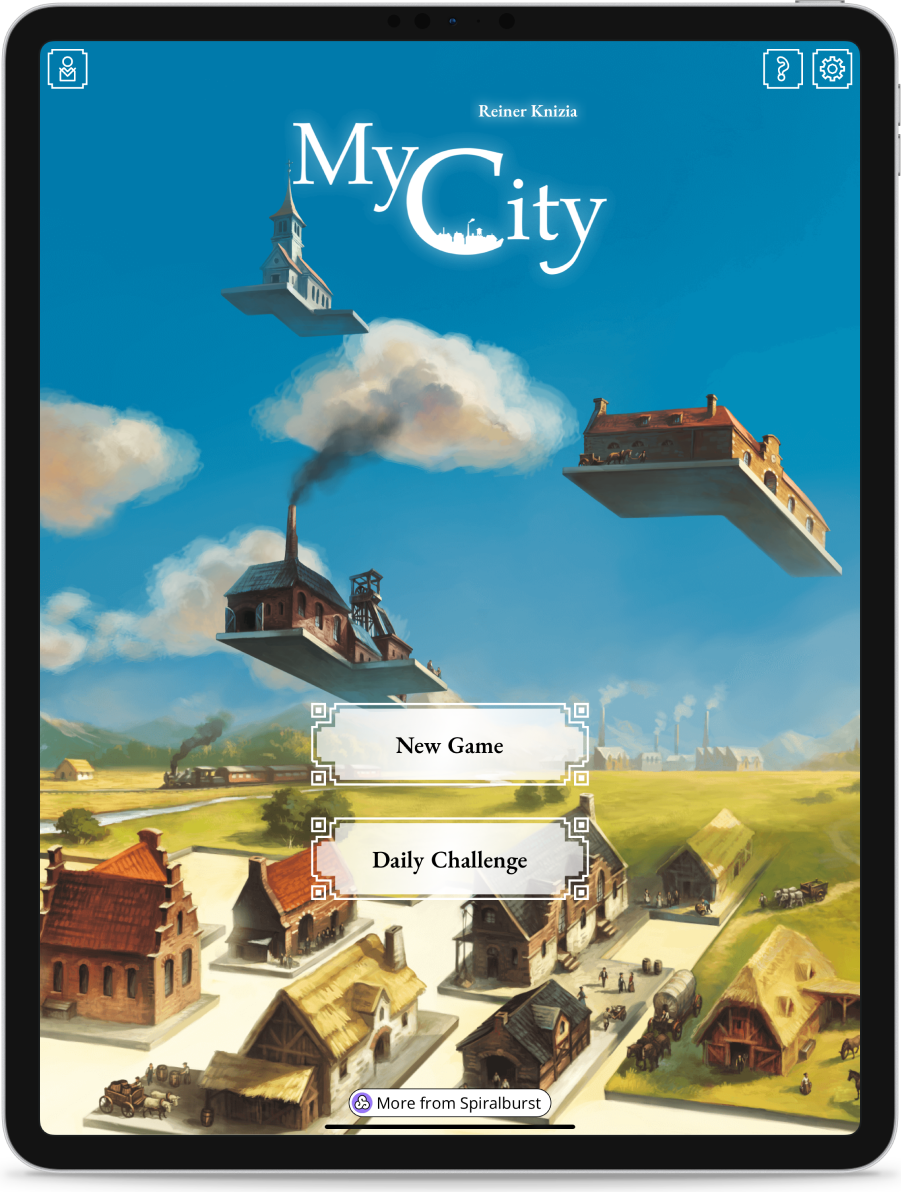 My City Main Menu on Tablet